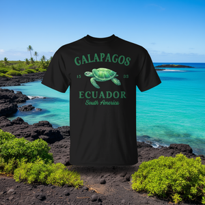 T-shirt da viaggio delle Isole Galapagos dell'Ecuador con tartaruga per uso promozionale - Product Image 3