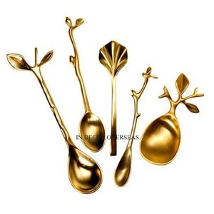 Poignée plaquée or de concepteur élégant de fantaisie la plus vendue pour l'ensemble de couverts en acier inoxydable poli brillant d'argent fourniture de cuisine à domicile - Product Image 4