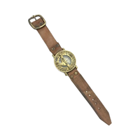 Boussole multifonctionnelle Steampunk vintage antique durable avec cadran à aiguilles, design en laiton et cuir, pour l'aventure, le camping, cadeau pour garçons d'honneur