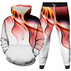 Ensemble de survêtement de sport pour homme en coton 100% avec sweat-shirt et pantalon respirant antistatique imprimé pour la salle de sport et le fitness, automne - Product Image 5