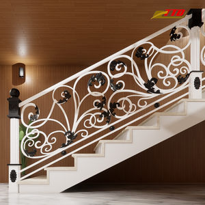 Barandillas de escalera de hierro de lujo exclusivamente para viviendas, que aportan seguridad, sofisticación y artesanía a interiores elegantes. - Product Image 3
