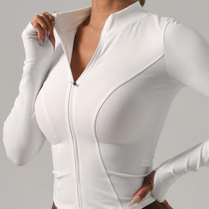 Veste de sport respirante sans couture antibactérienne pour femme Lanyu, à séchage rapide, à manches longues, pour le cyclisme en plein air, avec logo frontal pour - Product Image 2