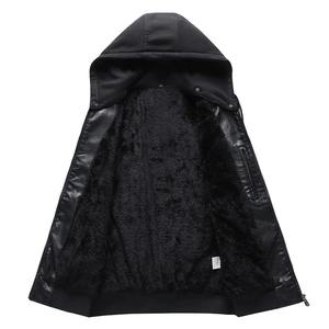 Chaqueta de Motocicleta de Invierno Impermeable con Cierre de Cremallera para Hombre, Nueva Chaqueta de Cuero Negra de Moda, Cuello Alto, Exterior de Cuero Genuino - Product Image 5
