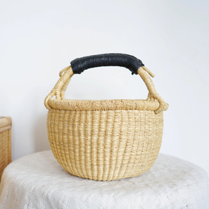 Bac de stockage léger en paille fait à la main en jonc de mer Bolga fournisseur OEM durable du Vietnam - Product Image 3