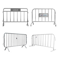Barrière de contrôle de foule en acier revêtu de PVC de 1,5 m, facilement assemblable, avec logo personnalisé, pour événements et concerts