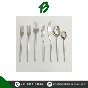 Manche forgé à la main en acier inoxydable, argent, matériau poli, 5 pièces, cuillère, couteau et fourchette, ensemble de couverts disponible - Product Image 3