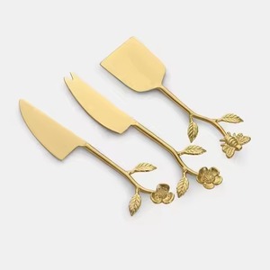 Ensemble de 3 couteaux à fromage en acier inoxydable argenté pour hôtel, restaurant, maison - Product Image 5