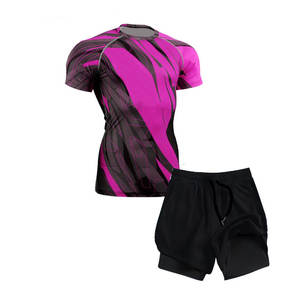 เสื้อรัดกล้ามแขนสั้นแบบใหม่สำหรับฝึกซ้อม MMA และ BJJ พร้อมกางเกงขาสั้นในสไตล์ที่เป็นเอกลักษณ์ - Product Image 2