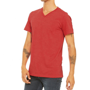 Camiseta informal personalizada con cuello en V para hombre, camisetas de algodón 100% transpirables de algodón pesado de alta calidad para hombre - Product Image 6