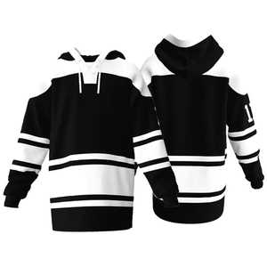 Sudadera con capucha de hockey sobre hielo de algodón bordada personalizada Unisex aparejos sarga bordado logo parches hombres Hockey sudaderas con capucha con cordones - Product Image 4