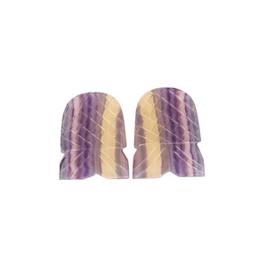 Lot de 2 pierres précieuses 75cts Multi Fluorite Sculpture de pierres précieuses en vrac pour la fabrication de bijoux Bague en pierre Boucle d'oreille - Product Image 1