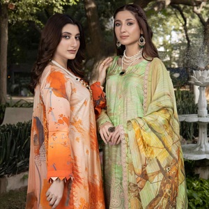 Vestidos Panjabi paquistaníes bordados en viscosa para mujer, trajes de tres piezas con diseño SAMAR Dr Haris Vol, ropa India pakistaní - Product Image 5