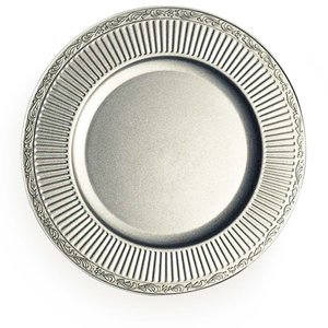 Platos de Presentación de Metal Plateado al por Mayor con Diseño de Rayos de Sol y Borde Barroco en Relieve para Decoración de Mesa de Bodas y Eventos, Buen Precio - Product Image 1