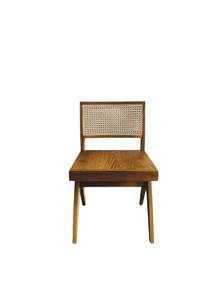 Chaise de salle à manger moderne minimaliste en teck massif et rotin, mobilier d'intérieur durable pour la maison, le bureau, l'appartement, l'hôtel, le restaurant - Product Image 2