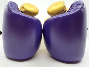 Gants de boxe OEM en cuir violet doré à lacets 10oz, MMA, Kickboxing, entraînement, légers, doigts complets, imperméables, usage quotidien - Product Image 6
