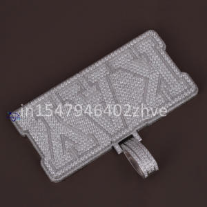 Tendencia 14KT oro blanco alfabético Hip Hop diamante colgante corte laboratorio cultivado diamantes con diseño helado joyería regalo - Product Image 4