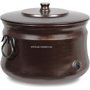 Pot de tuyau d'arrosage en cuivre élégant Standard de qualité supérieure Pot de tuyau d'arrosage d'intérieur de grande taille avec poignées et couvercle - Product Image 5