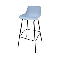 Chaise de bar en métal et plastique sur mesure, rembourrée et capitonnée, pour îlot de cuisine moderne, comptoir, réception, café