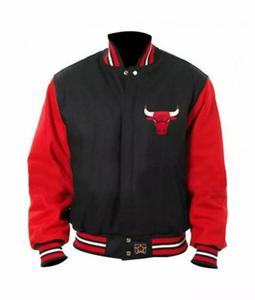 Chaqueta Varsity de los Chicago Bulls para Hombre, Roja y Blanca, de Cuero PU, con Logotipo Bordado, Cuello Camisero, Estilo Casual de Otoño - Product Image 3
