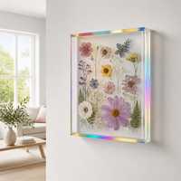 Cadre photo magnétique double face irisé en acrylique transparent, présentoir d'images en lucite 4x6 pouces, décoration de table/bureau