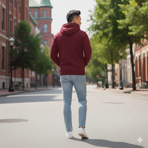 <b>Mens</b> Cotton <b>Hoodie</b> Solid Pattern Winter <b>Lined</b> Hooded Top Customizable Breathable Pullover OEM Wholesale Manufacturer - Product Image 4