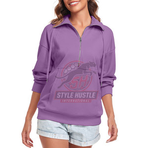 Servicio OEM, Sudaderas de Alta Calidad para Mujer con Cierre de Media Cremallera, Sudaderas al por Mayor, Sudaderas con el Último Diseño - Product Image 2