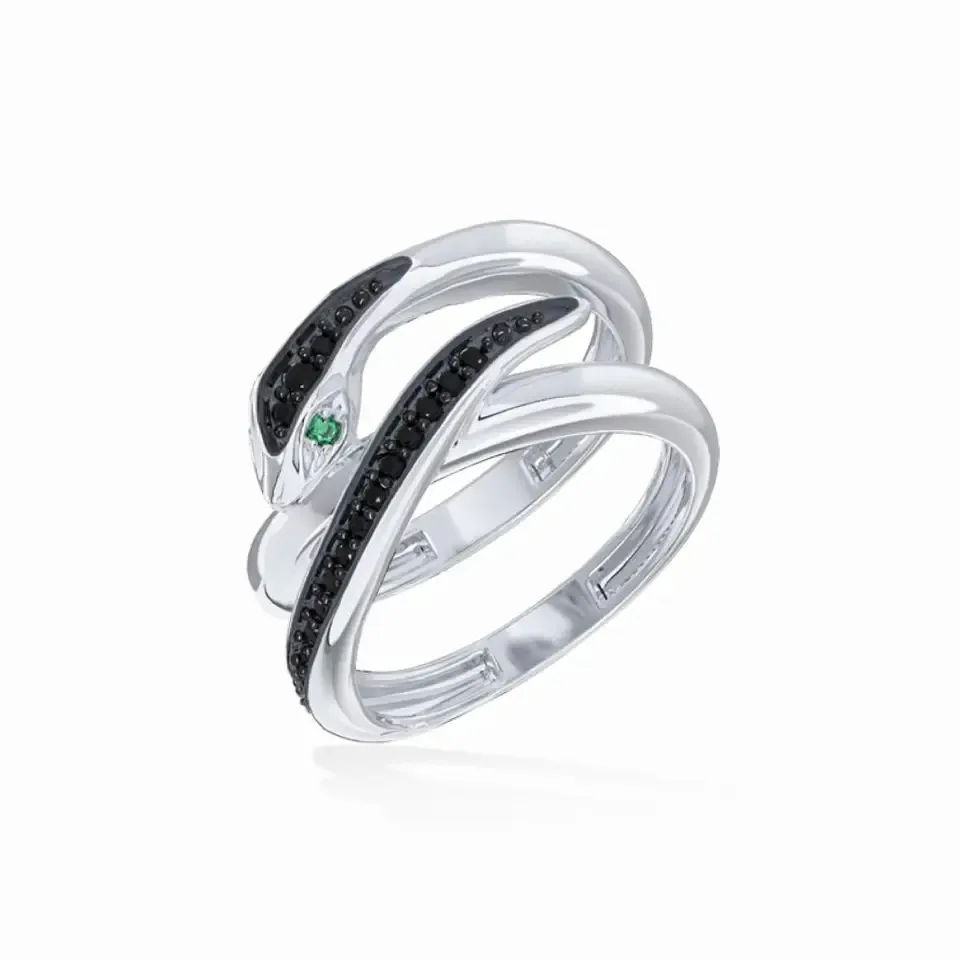 MINIMAL!ST cincin Snapper anting hitam logam mulia 925 perak murni hipoalergenik hadiah cincin wanita untuk wanita