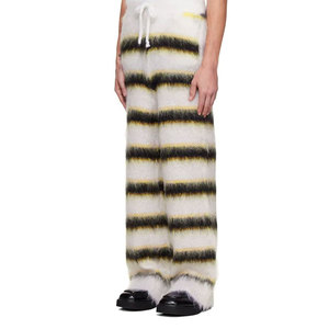 Pantalons en mohair pour hommes avec logo personnalisé OEM & ODM, pantalon en tricot de créateur, pantalon ample en tricot moelleux d'hiver pour hommes - Product Image 5