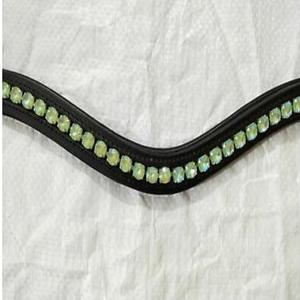 หนังวัวคริสตัลสีเขียวมรกตประดับหินคริสตัสแบบใหม่มีแผ่นรองคิ้วลายม้า - Product Image 5