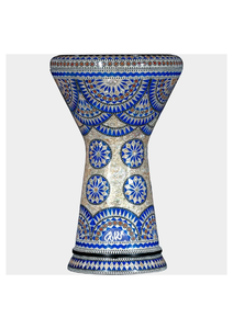 Gawharet El Fan, darbuka orientale en aluminium mosaïque marron classique de 17,5 pouces, instrument de percussion - Product Image 4