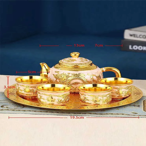 Exquisito juego de té con un diseño moderno para la hora del té sofisticada Diseño grabado Tetera de café Vasos de alta calidad al por mayor - Product Image 6