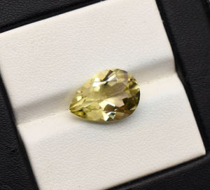 Pierre précieuse en quartz citron naturel de 14 x 10 mm, quartz citron jaune, taille poire, fabrication de bijoux, pierre précieuse en vrac de 4,60 carats pour bijoux - Product Image 2