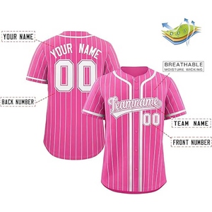 เสื้อเบสบอลปักลายด้วยคอวีวัสดุกันความชื้นสำหรับกิจกรรมกีฬาสวมใส่ทีมและอุปกรณ์พัดลม - Product Image 4