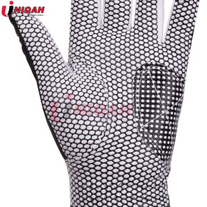 Gants de golf en cuir imprimés de fleurs pour femmes-Construction en similicuir et polyester respirant en noir - Product Image 4