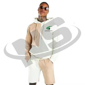 Ensembles de sweats à capuche et shorts pour hommes de qualité supérieure, coupe ample, couleur unie, vêtements de sport décontractés, vente en gros, logo personnalisé, tenue légère en deux pièces - Product Image 4