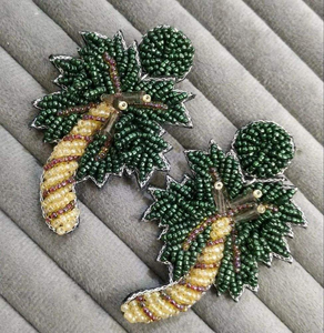 Pendientes de Bisutería con Cuentas Bordadas de la India, Pendientes Hechos a Mano para Mujeres y Niñas, Pendientes de Cuentas Multicolores - Product Image 3