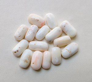 ปะการังสีขาวธรรมชาติหินปะการังญี่ปุ่น92กะรัตปะการังสีขาวรูปไข่อัญมณีปะการังญี่ปุ่นขัดเงาเรียบ - Product Image 2