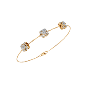 Dainty Clover IGI Pulsera DE TENIS certificada 14K Oro sólido Lab Grown Diamond Delicate Pave Detailing para mujeres Fiestas clásicas - Product Image 6