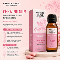 Essence aromatique soluble dans l'eau pour chewing-gum en marque privée 50ml OEM |   Humidificateur et diffuseur d'arômes |   Espagne UE