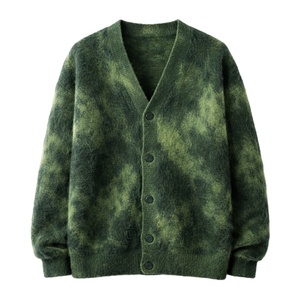 Suéter Cárdigan de Mohair para Hombre, con Botones, Tejido Suave y Peludo, Ropa Casual de Invierno, Cálida y Cómoda, Textura Suave - Product Image 1