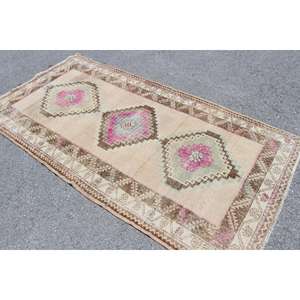 พรมขนาด 4.3x8.2 ฟุต, พรมตุรกีโบราณ, พรมเปอร์เซียสีน้ำตาลชมพู - Product Image 3