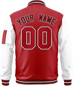 แจ็คเก็ตทีมตัวแทนเสื้อแจ็คเก็ตโลโก้ที่กำหนดเองปักหมายเลขชื่อบุคคลสีตัดกันเสื้อแจ็คเก็ตบอมเบอร์เลตเตอร์ของวิทยาลัย - Product Image 2