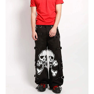 Pantalon de style gothique et effrayant, grand crâne, 100% coton, imprimé personnalisé, pantalon unisexe - Product Image 4
