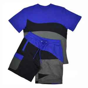 Conjunto de Verano para Hombre, Informal, Transpirable, Personalizable (OEM), de 2 Piezas, Camiseta de Manga Corta y Pantalones Cortos de Algodón y Felpa - Product Image 6