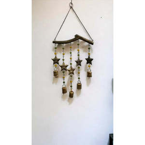 Star Wind Chime Set Indian Rustic Metal <b>Crafts</b> for Home Decor for Living Wall Vase for Restaurants Mobile Decoration Pack 5 Pcs - Product Image 5