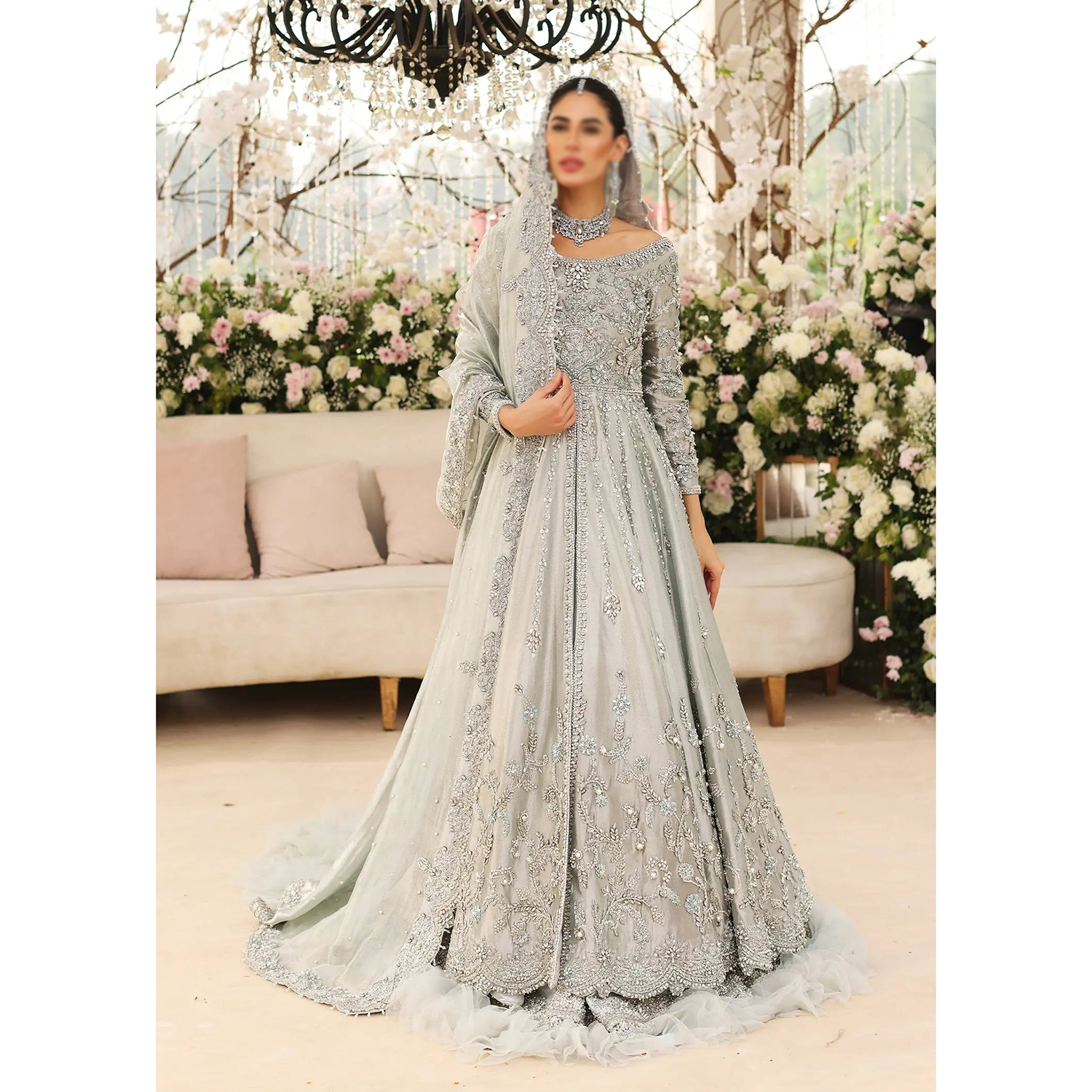 nice long dresses for ladies with sleeves Long Sleeve High Neck Long Dress Long Dress White / S