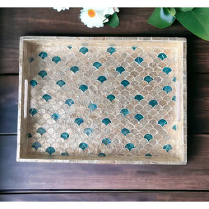 Comptoir de cuisine d'hôtel à domicile plateau de service de nourriture plateau rectangle en incrustation de nacre de haute qualité plateau de table basse au meilleur prix - Product Image 1