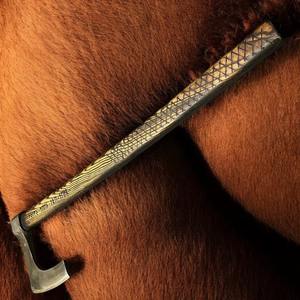 Hacha Vikinga Hecha a Mano, Venta Caliente, Grado Industrial, con Mango de Madera para Supervivencia al Aire Libre, con Funda, para Camping - Product Image 3