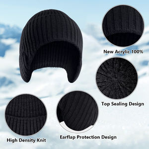 Mode Tricoté Bonnet Hiver Recyclé Acrylique Logo Personnalisé Chapeaux Solide Couleur Unie Chapeaux - Product Image 3