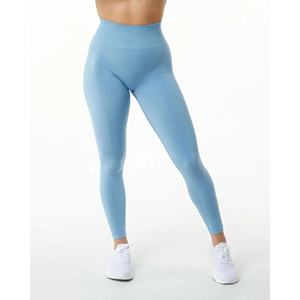 100% coton et tissu taille haute femmes Legging mince moins bleu clair femmes Sexy personnalisé à la mode Street Wear femmes Leggings - Product Image 1
